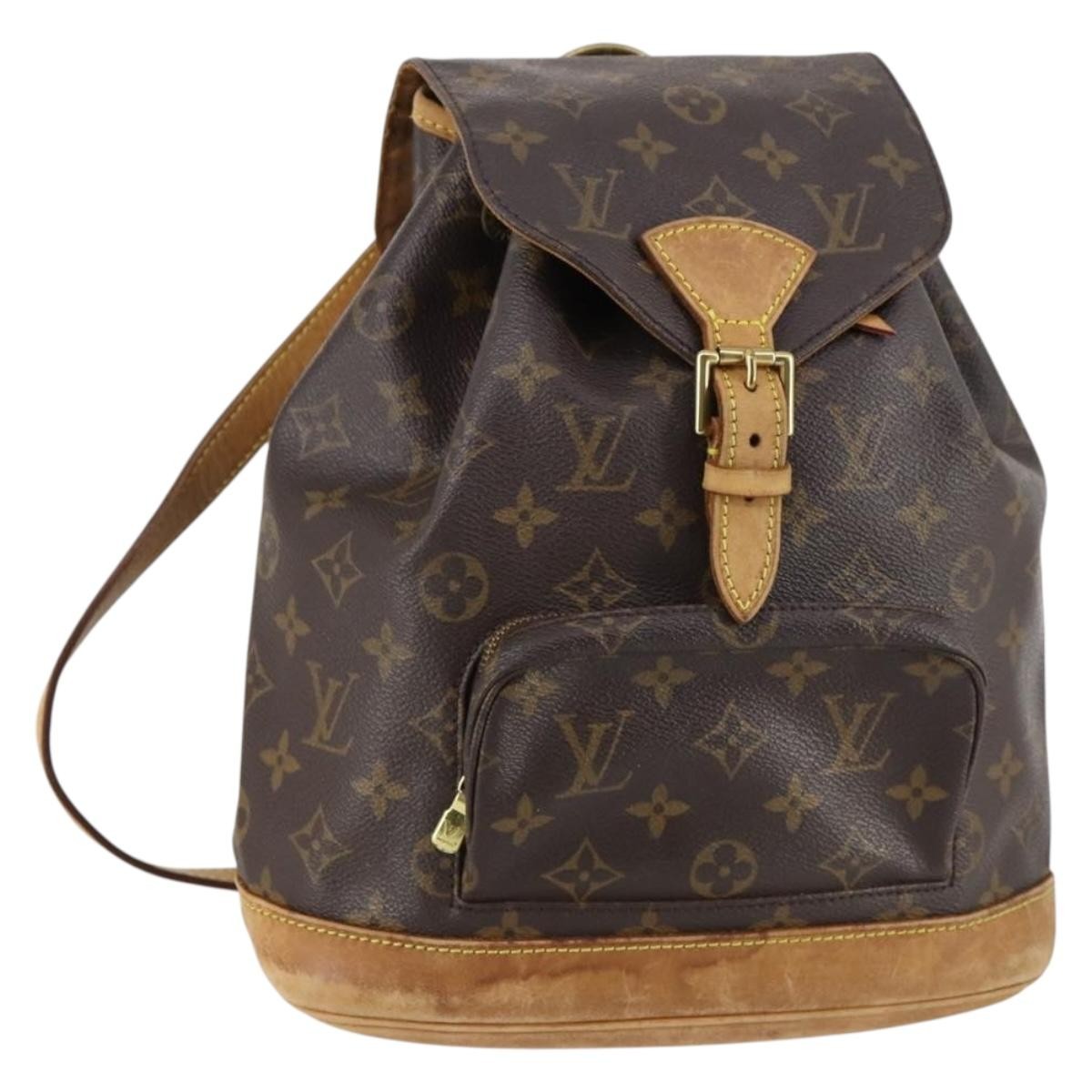 Louis Vuitton Vintage Montsouris Backpack Monogram Canvas, BROWN, CANVAS, Backpack