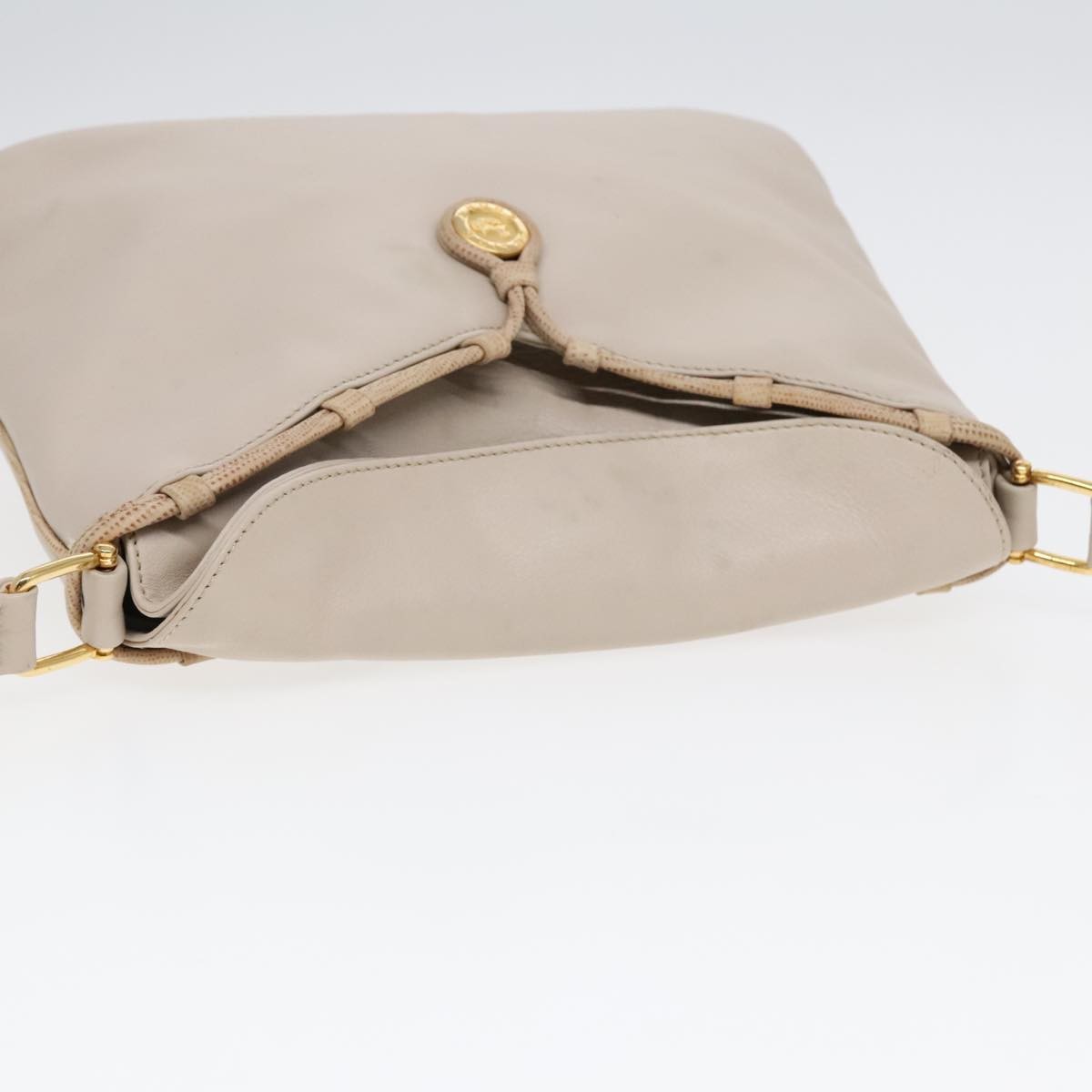 Celine Vintage Shoulder Bag Leather, Beige, Leather, Shoulder Bag