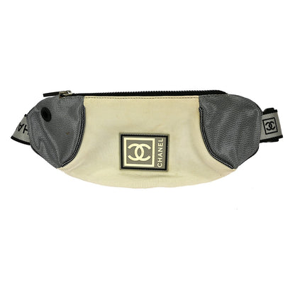 Chanel Sport Line Waist Bag Canvas, WHITE, CANVAS, Clutche & pouche