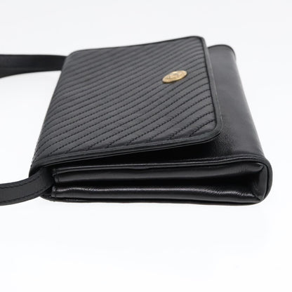 Celine Vintage Flap Shoulder Bag Leather, BLACK, LEATHER, Shoulder bag