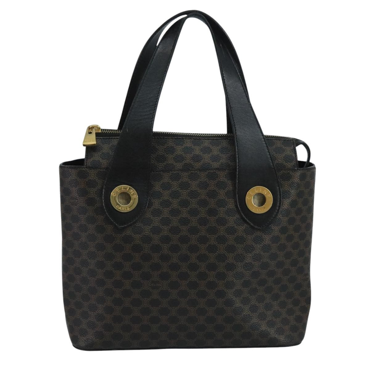 Celine C Macadam Handbag PVC Leather, Black, PVC, Handbag