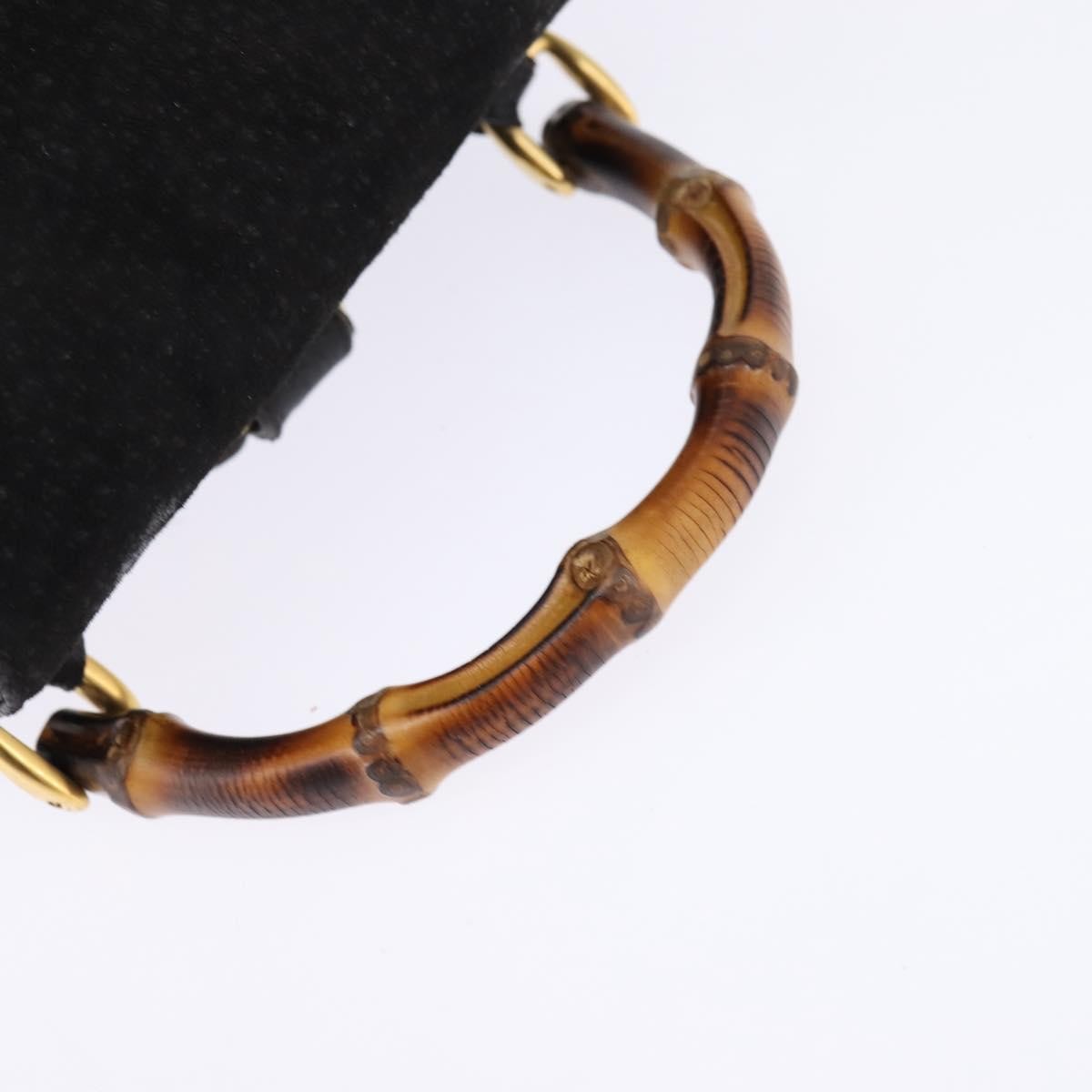 Gucci Vintage Bamboo Backpack Suede, BLACK, SUEDE, Backpack