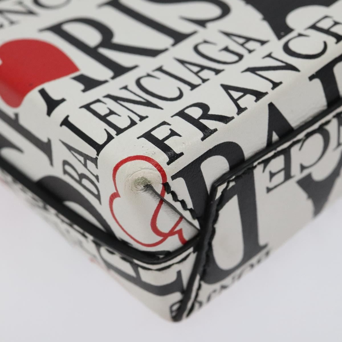 Balenciaga Shopping Phone Holder Printed Leather, WHITE, LEATHER, Tech accessory