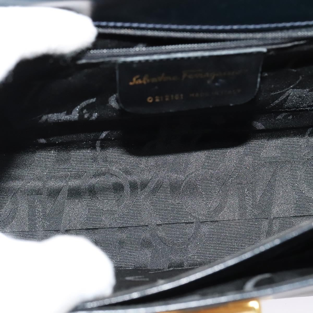 Salvatore Ferragamo Gancini Convertible Top Handle Bag Leather, BLACK, LEATHER, Handbag