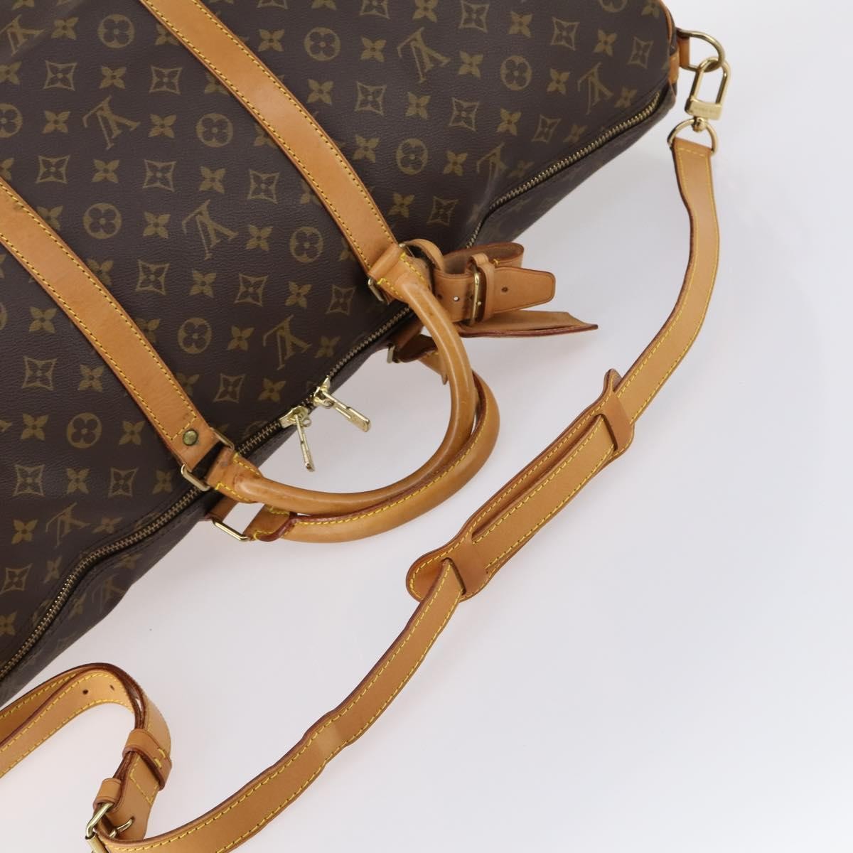 Louis Vuitton Keepall Bandouliere Bag Monogram Canvas, BROWN, CANVAS, Travel bag