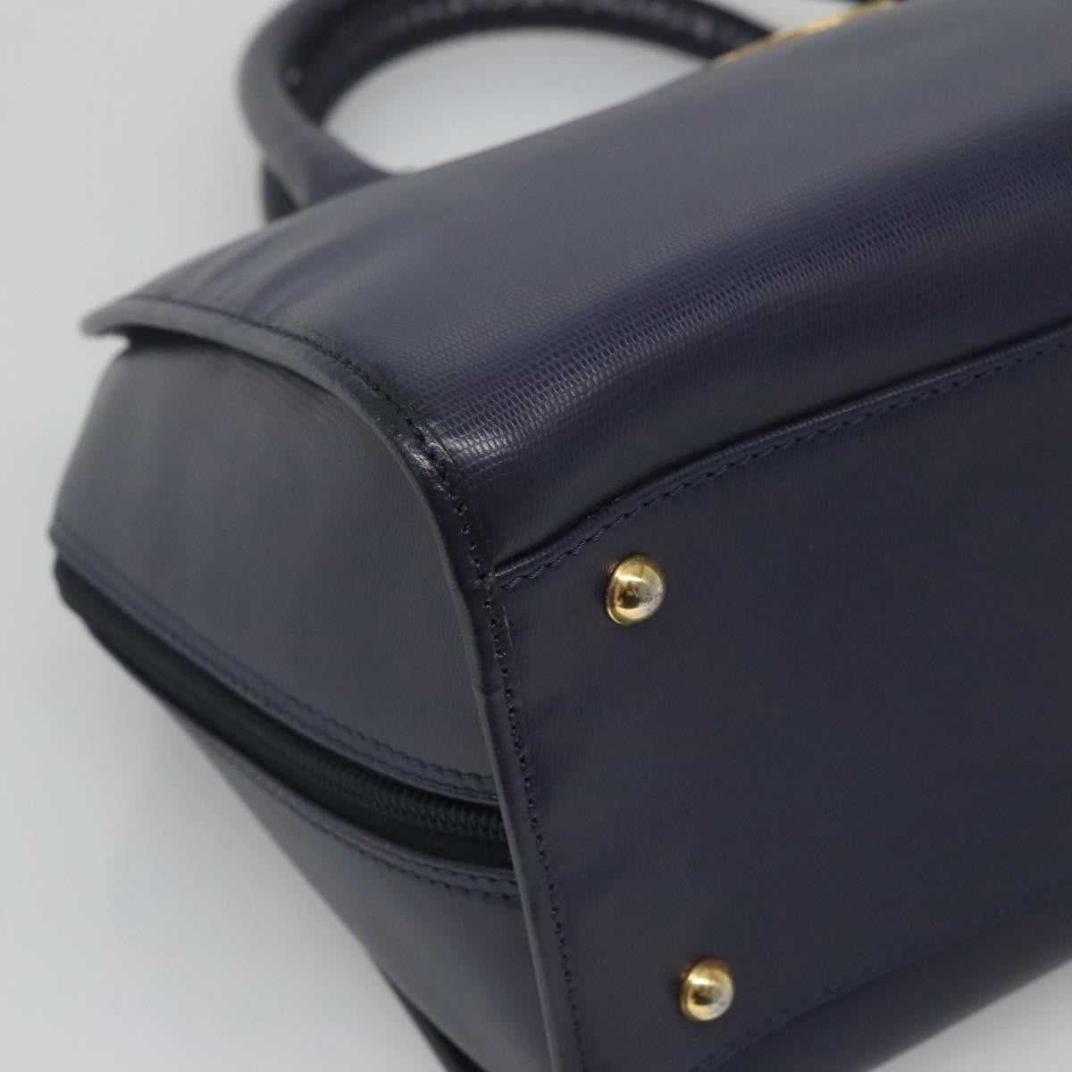 Celine Circle Logo Handbag Leather, BLUE, LEATHER, Handbag