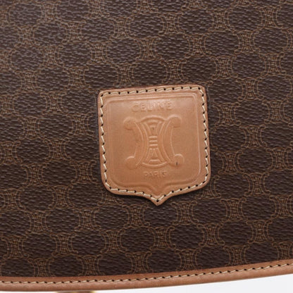 Celine Macadam Shoulder Bag PVC Leather, BROWN, CANVAS, Shoulder bag