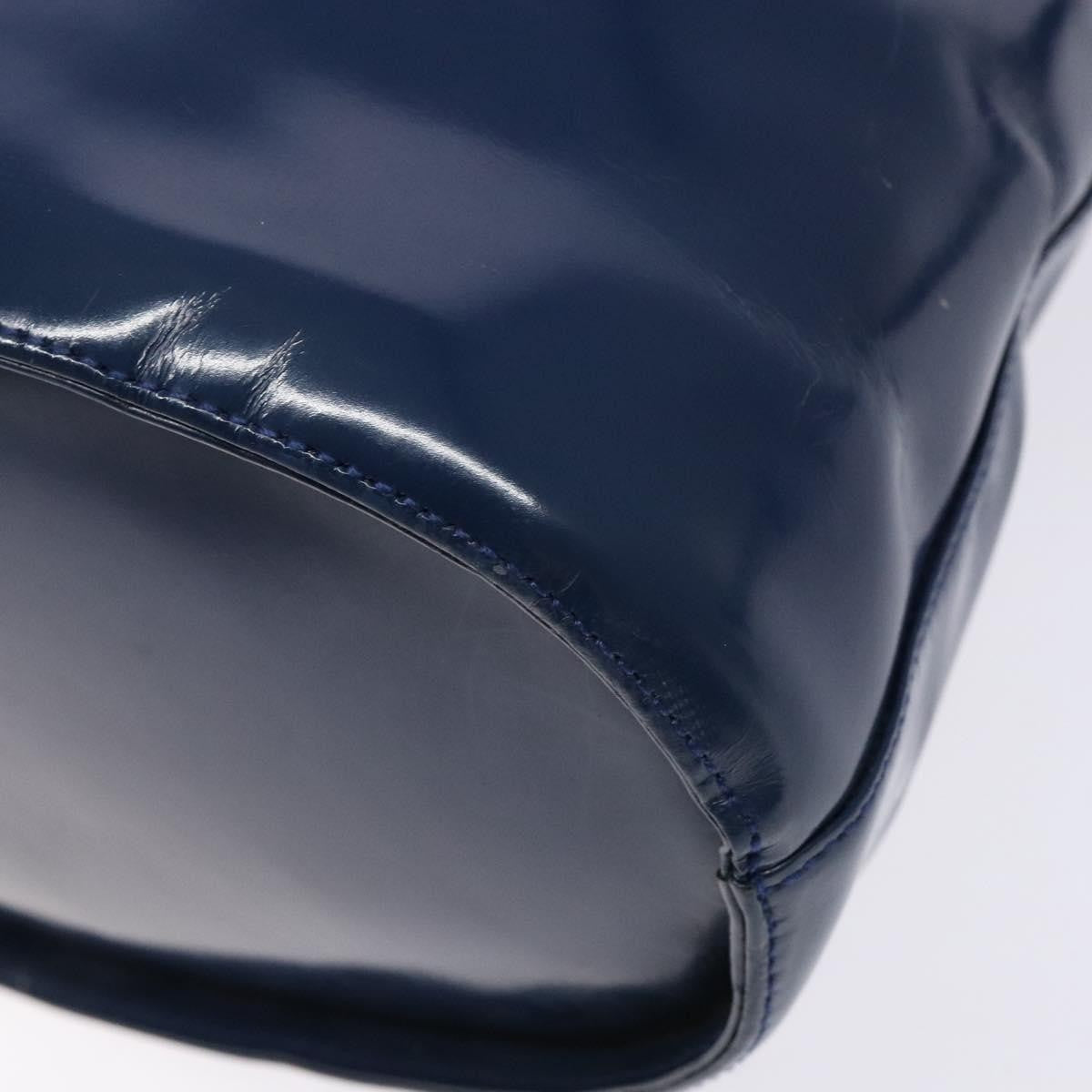 Salvatore Ferragamo Vintage Gancini Bucket Bag Patent leather, BLUE, PATENT_LEATHER, Shoulder bag