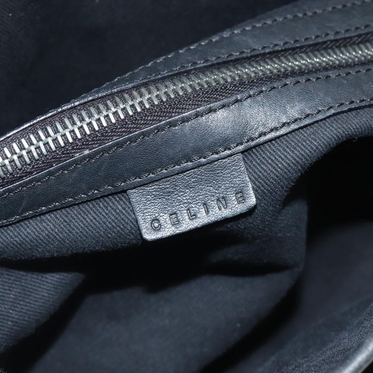 Celine Boogie Satchel Macadam, BLACK, CANVAS, Handbag