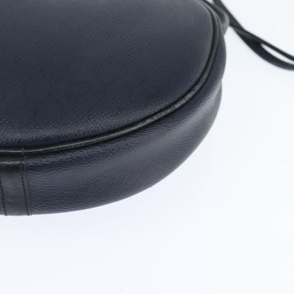 Christian Dior Vintage Honeycomb Shoulder Bag Canvas and Leather, NAVY, PVC, Shoulder bag