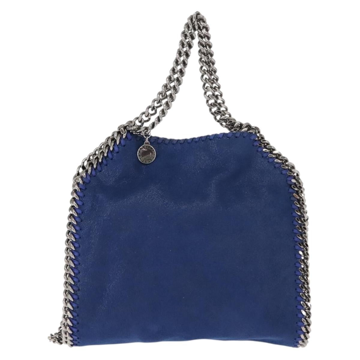 Stella McCartney Falabella Fold Over Crossbody Bag Shaggy Deer, BLUE, POLYESTER, Shoulder bag