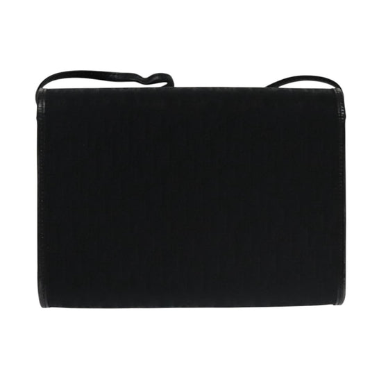 Christian Dior Vintage Trotter Crossbody Bag Diorissimo Coated Canvas, BLACK, CANVAS, Shoulder bag