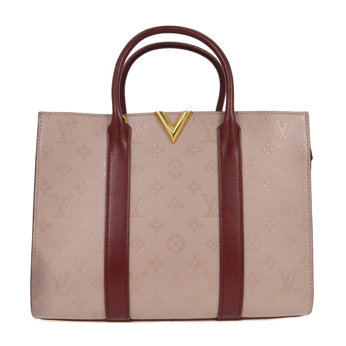 Louis Vuitton Very Tote Monogram Leather, BURGUNDY, LEATHER, Tote bag