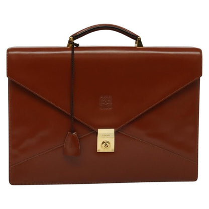 Loewe Anagram Business Leather, BROWN, LEATHER, Briefcase
