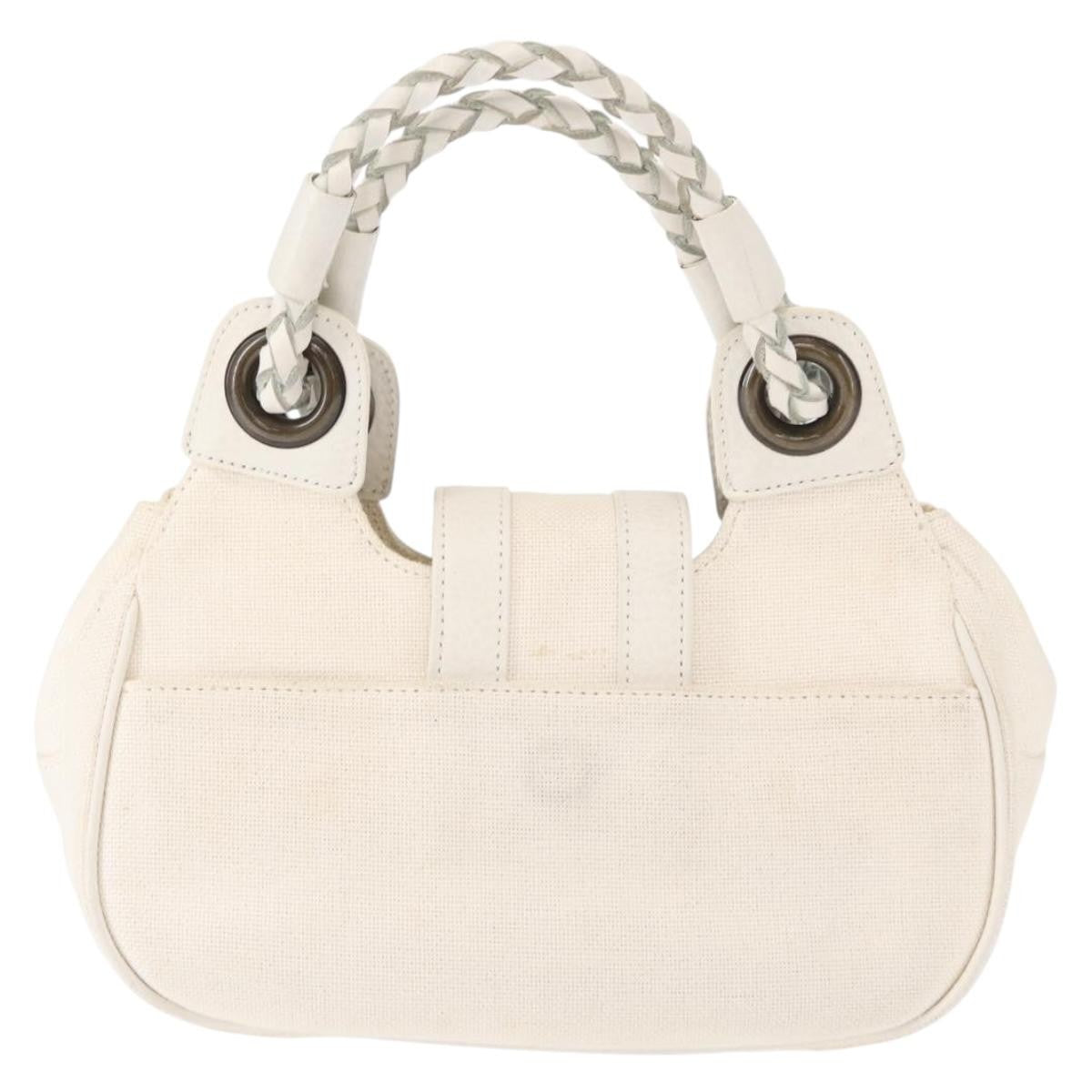 Chloe Vintage handbag Leather, WHITE, CANVAS, Handbag