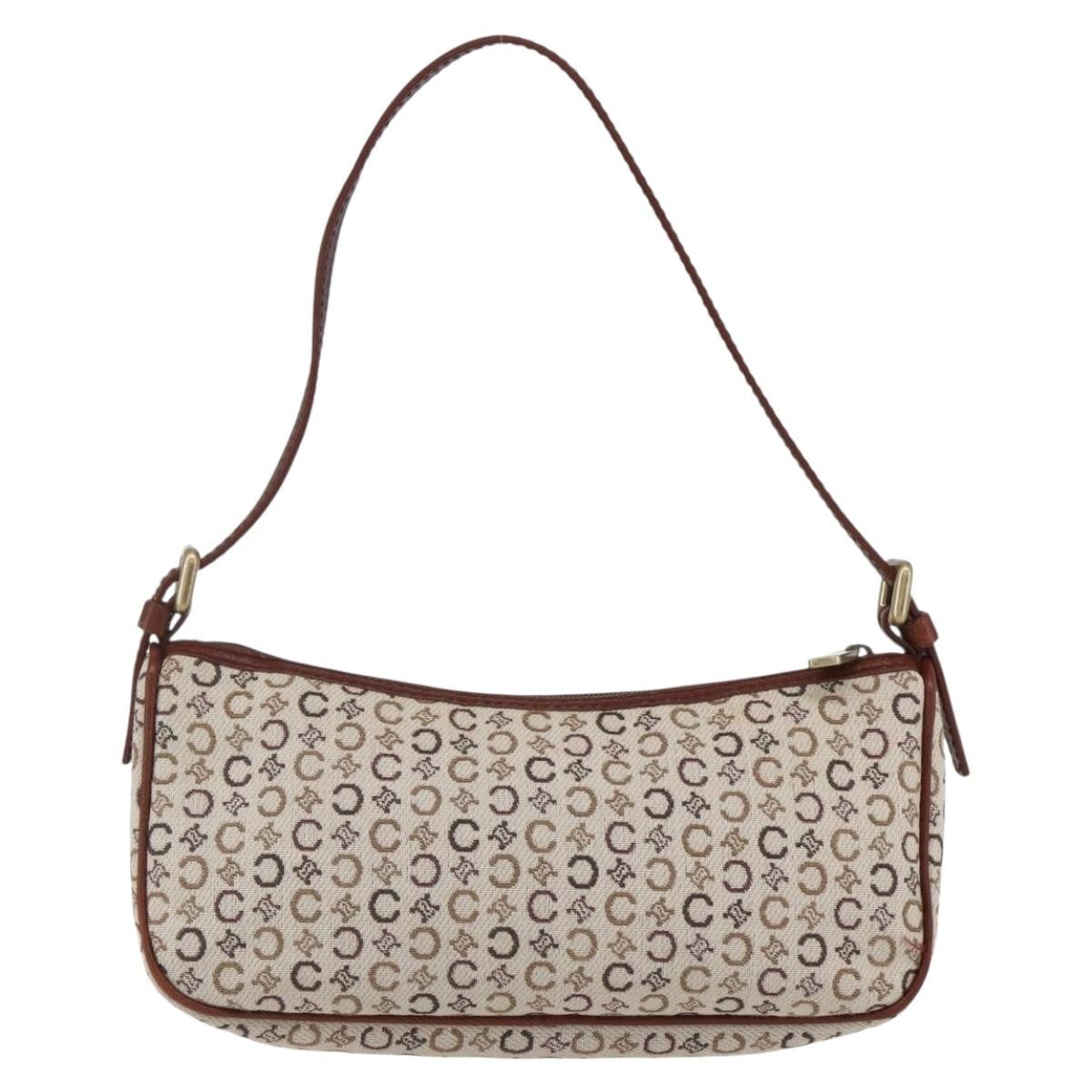 Celine C Macadam Pouch Canvas, BEIGE, CANVAS, Clutche & pouche