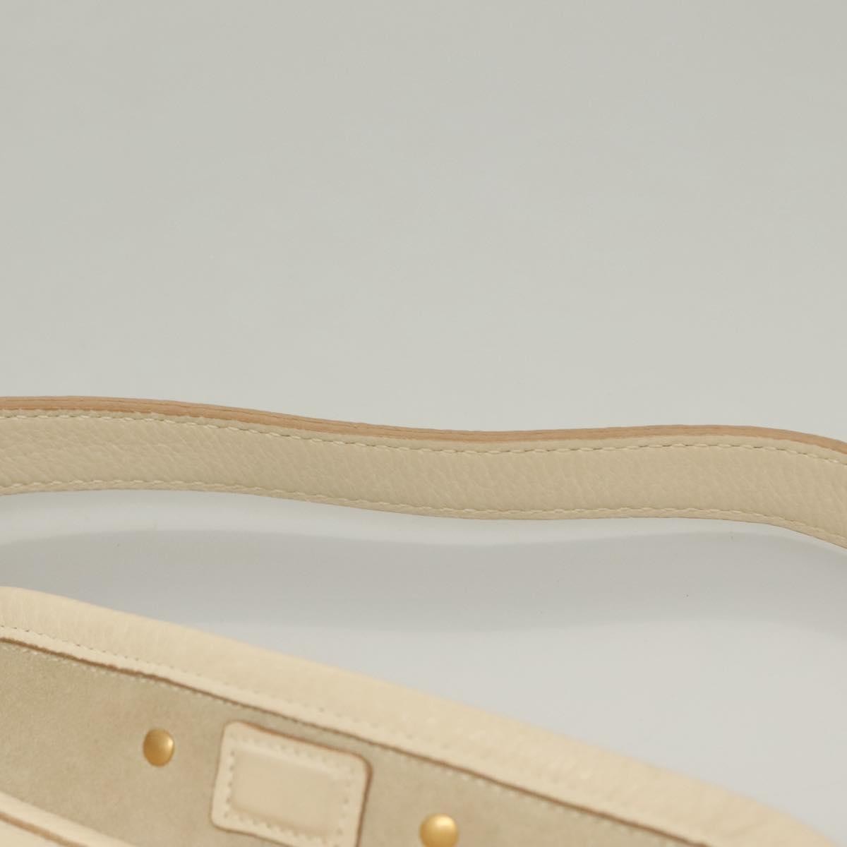 Salvatore Ferragamo Gancini handbag Leather, WHITE, LEATHER, Handbag