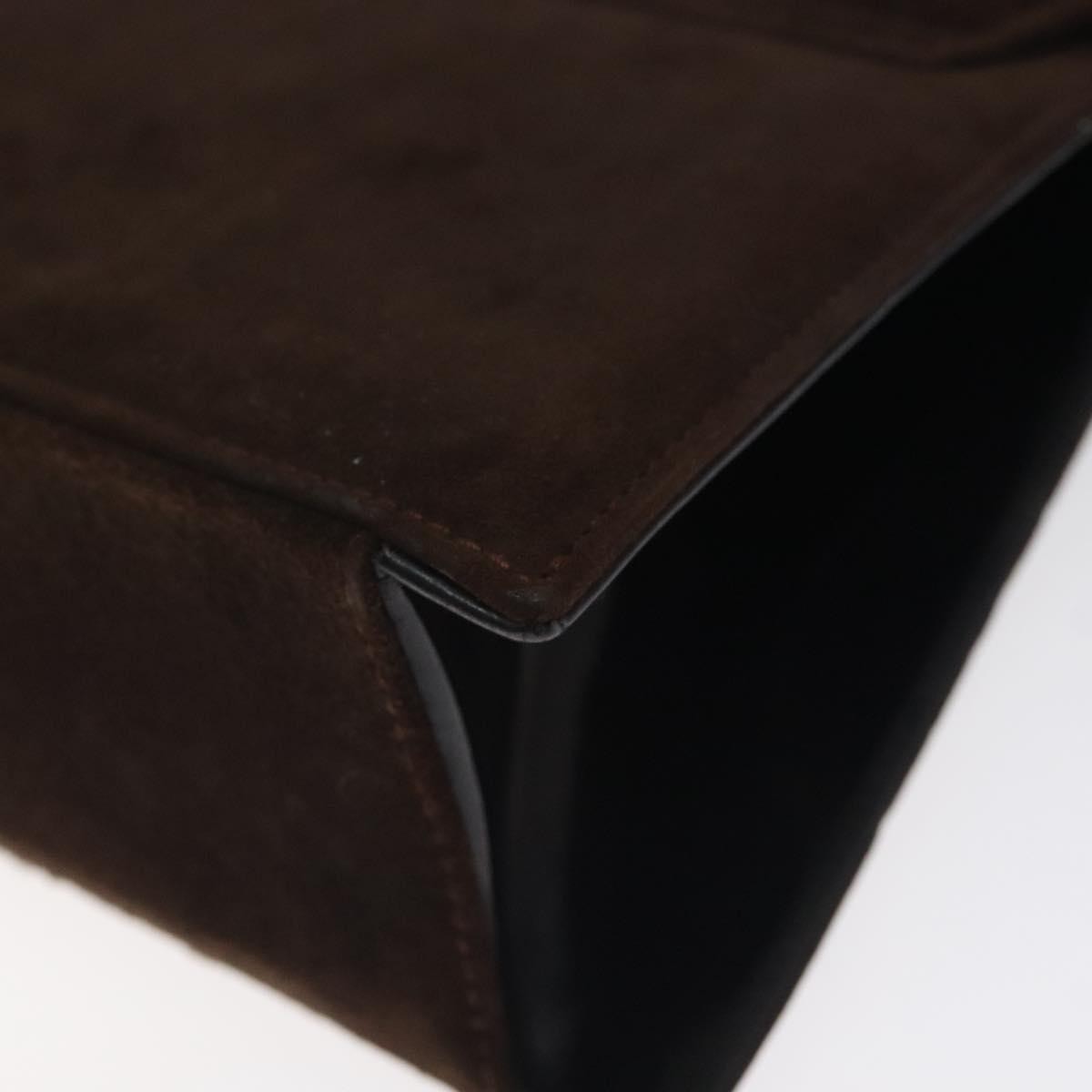 Salvatore Ferragamo Vintage Flap Chain Shoulder Bag Leather, BROWN, SUEDE, Shoulder bag