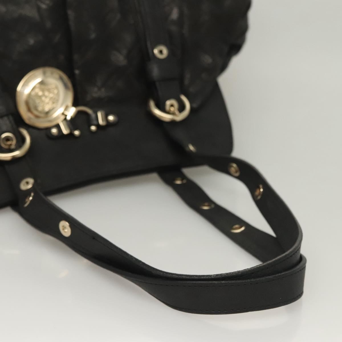 Versace Medusa Tote Leather, BLACK, LEATHER, Tote bag