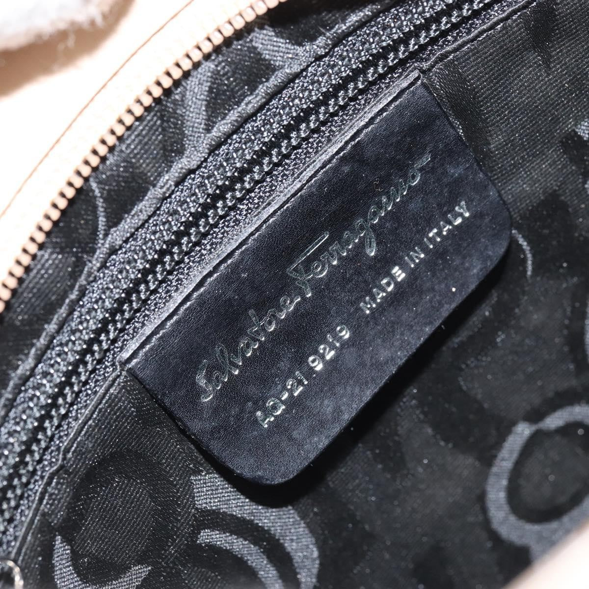 Salvatore Ferragamo Gancini Shoulder Bag Leather, BEIGE, LEATHER, Shoulder bag