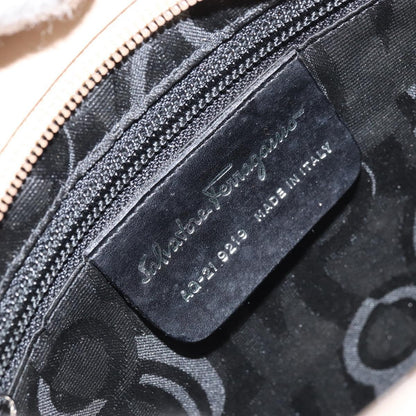 Salvatore Ferragamo Gancini Shoulder Bag Leather, BEIGE, LEATHER, Shoulder bag