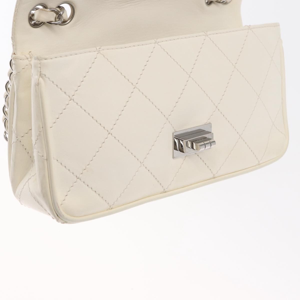 Chanel Reissue 2.55 Flap Bag Leather, WHITE, LEATHER, Shoulder bag
