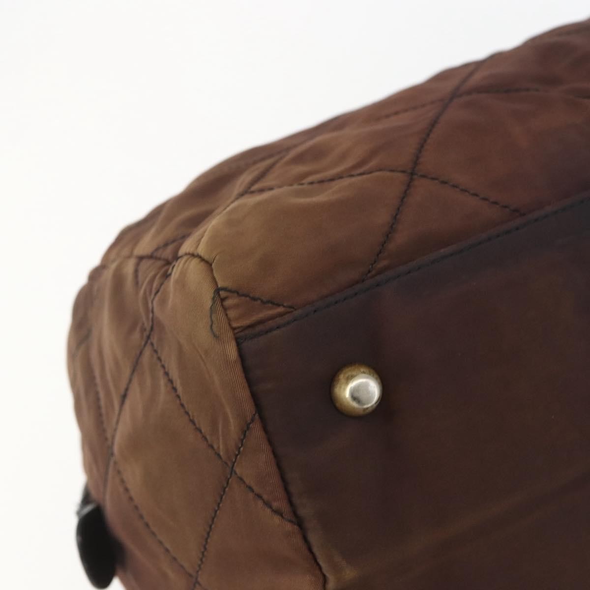 Prada Vintage Chain Handbag Tessuto, BROWN, NYLON, Handbag