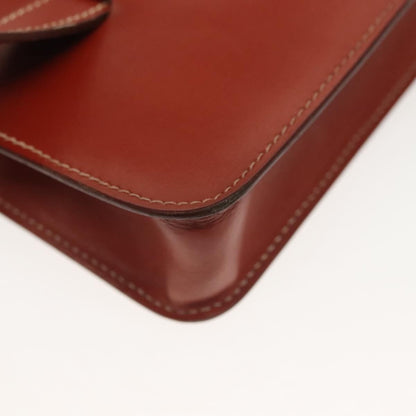 Hermes Pochette Green Waist Bag Leather, BROWN, LEATHER, Clutche & pouche