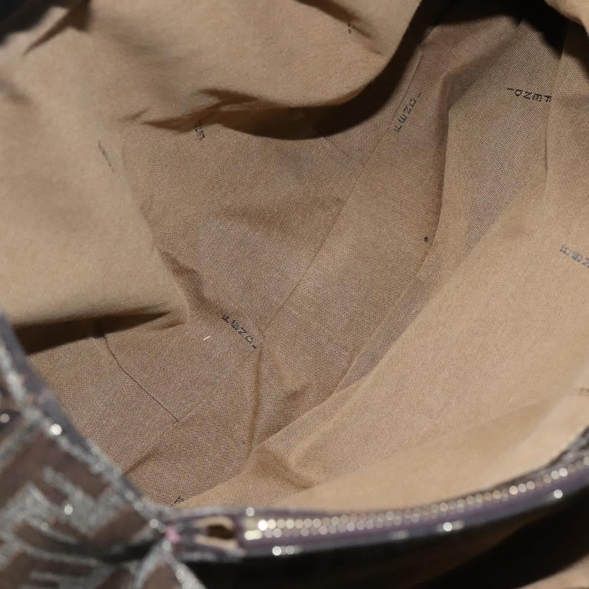 Fendi Mia Tote Metallic Zucca Canvas, BROWN, CANVAS, Tote bag