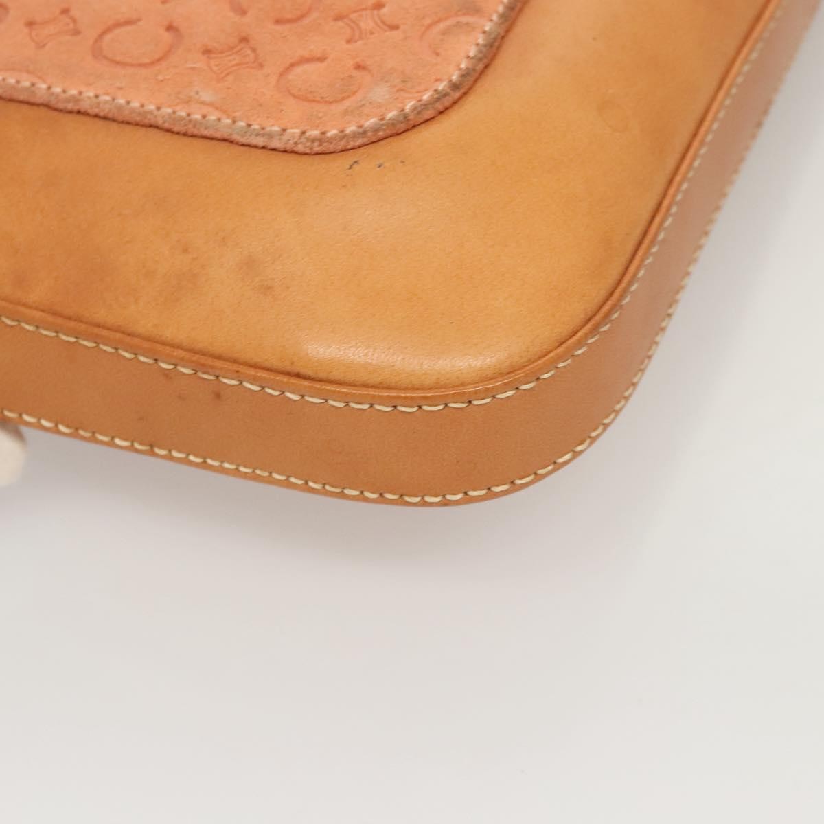 Celine Vintage Macadam Shoulder Bag Canvas and Leather, PINK, CANVAS, Shoulder bag