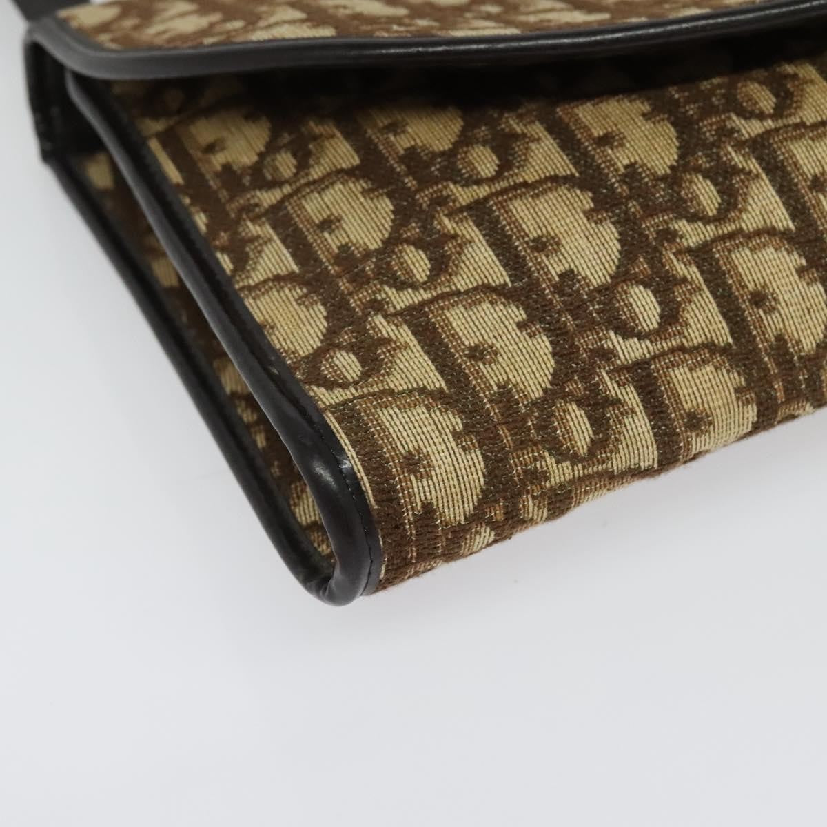 Christian Dior Vintage Flap Crossbody Bag Canvas, BROWN, CANVAS, Shoulder bag