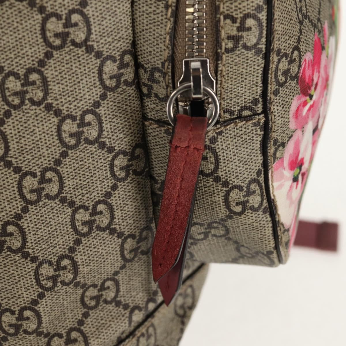 Gucci Buckle Backpack Blooms Print GG Coated Canvas, BEIGE, CANVAS, Backpack