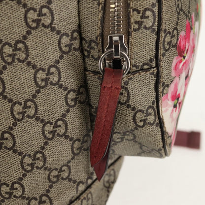 Gucci Buckle Backpack Blooms Print GG Coated Canvas, BEIGE, CANVAS, Backpack