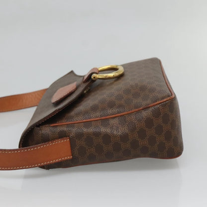 Celine Vintage Macadam Shoulder Bag Canvas and Leather, BROWN, CANVAS, Shoulder bag