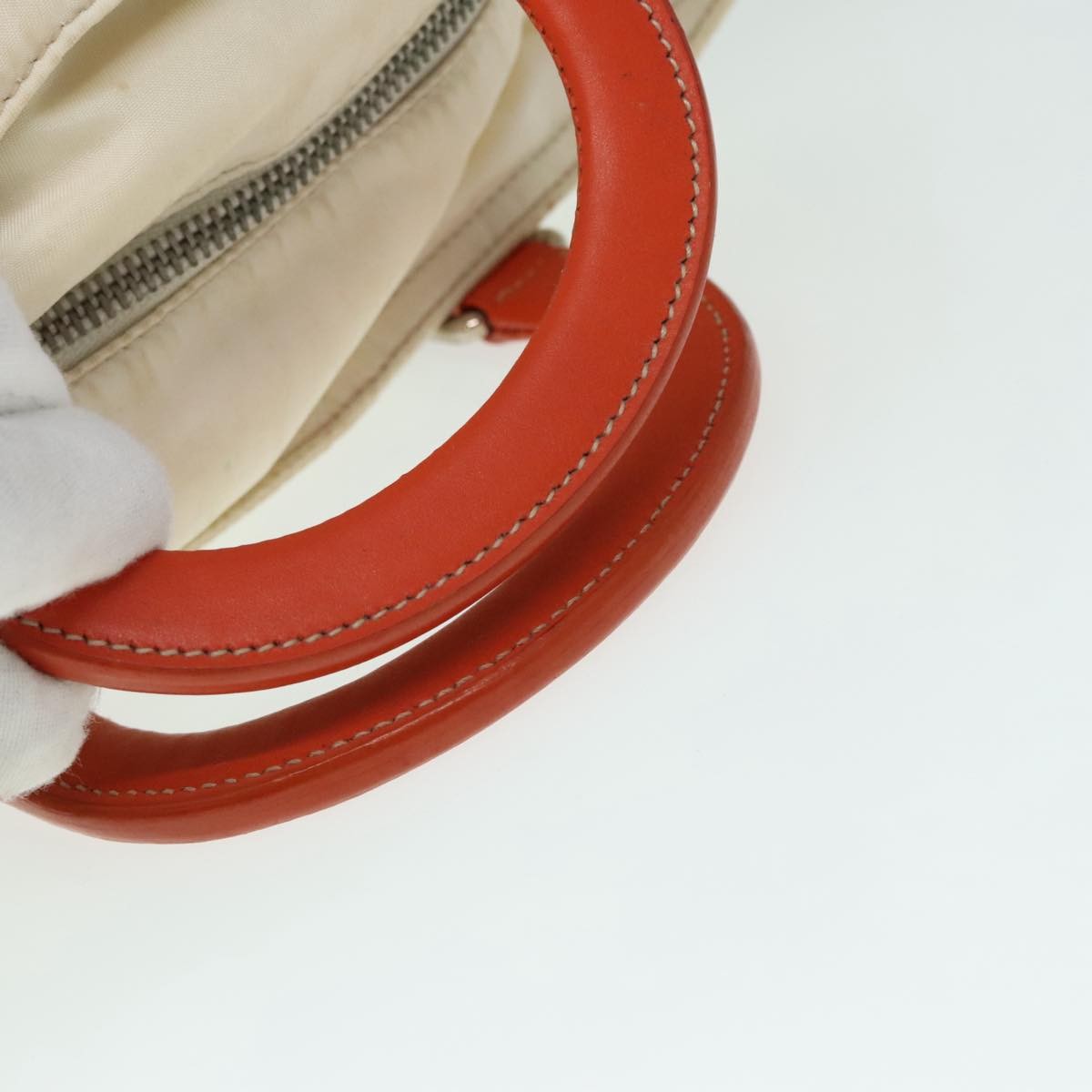 Prada Vintage Zip Handbag Tessuto, ECRU, NYLON, Handbag