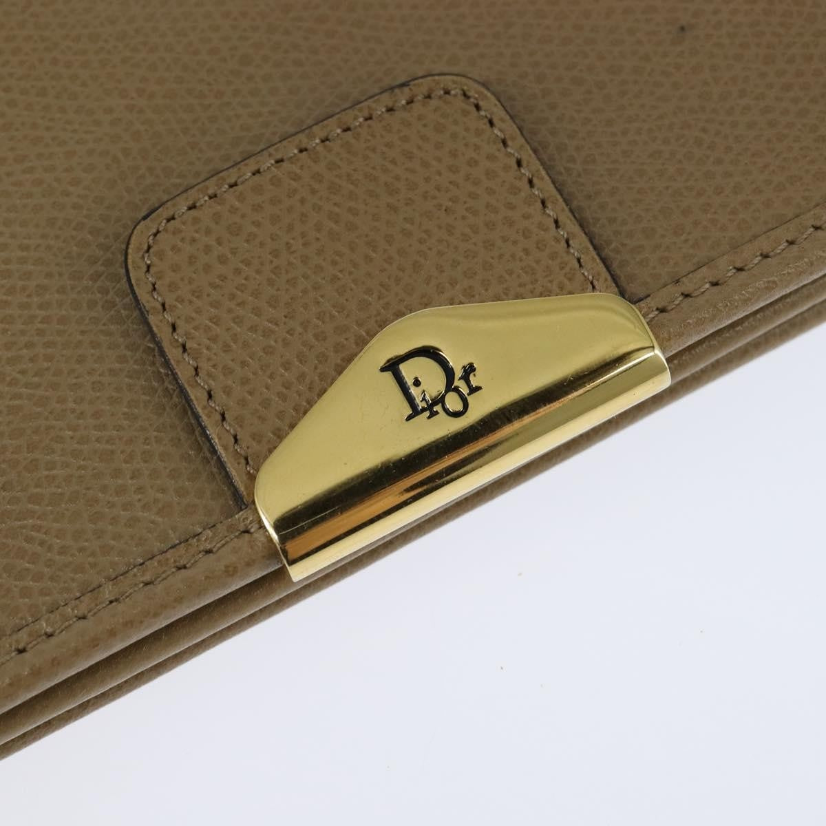 Christian Dior Vintage Chain Flap Shoulder Bag Leather, BEIGE, LEATHER, Shoulder bag