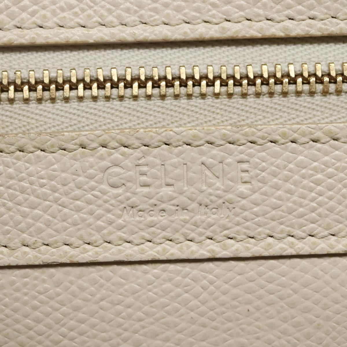 Celine Vertical Cabas Tote Leather, WHITE, LEATHER, Tote bag