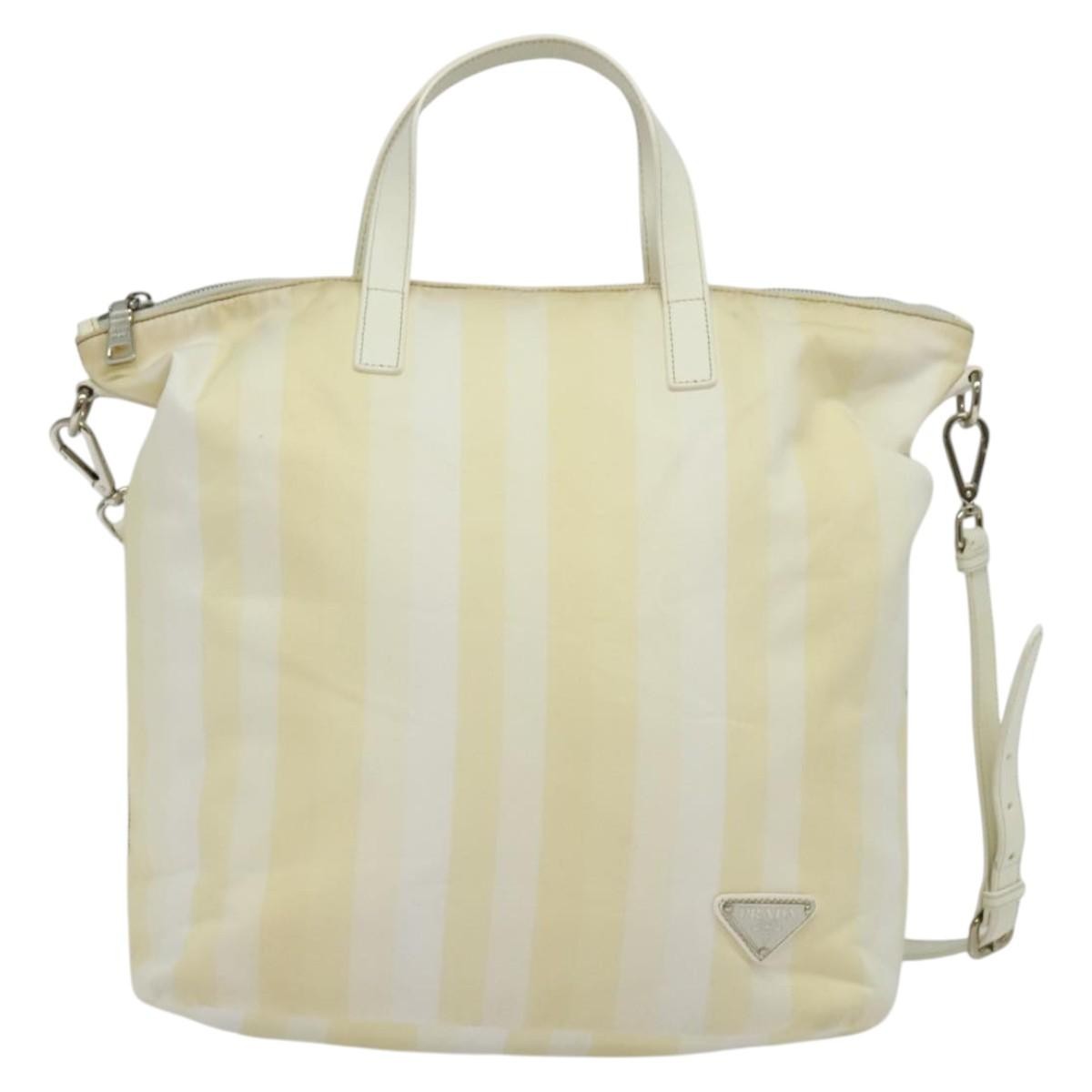 Prada Convertible Zip Tote (Outlet) Nylon, BEIGE, NYLON, Tote bag