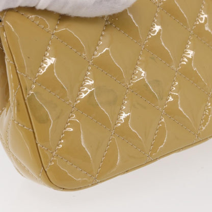 Chanel Vintage Classic Single Flap Bag Quilted Patent, YELLOW, PATENT_LEATHER, Shoulder bag