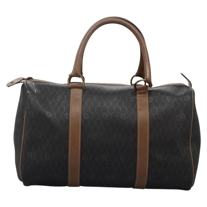 Christian Dior Vintage Honeycomb Handbag Canvas Leather, BLACK, CANVAS, Handbag