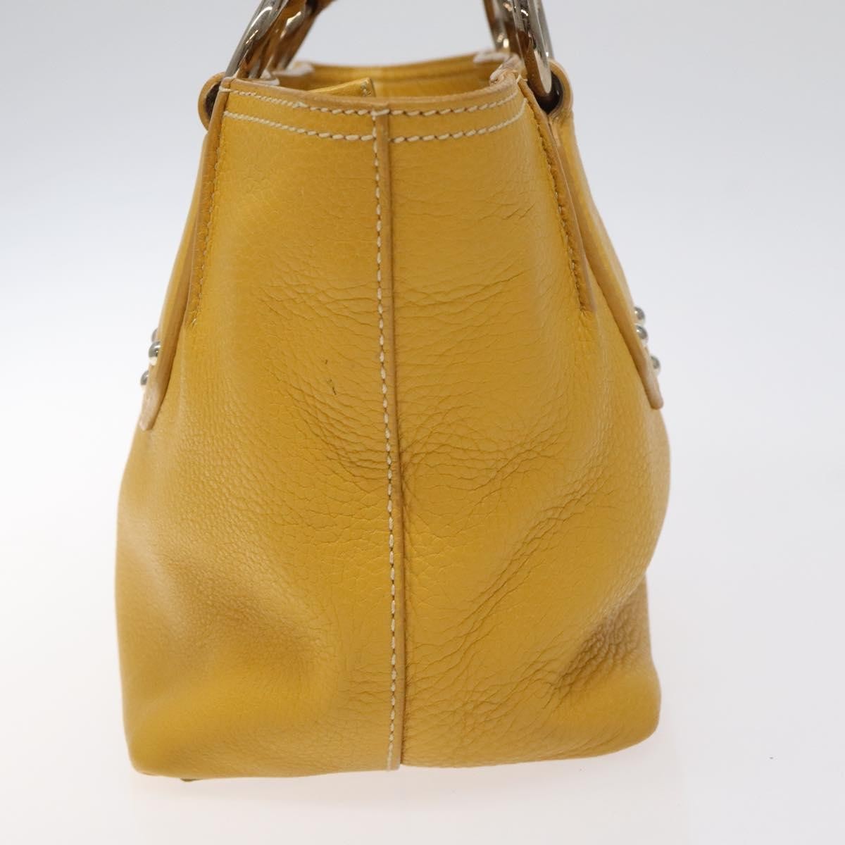 Prada Vintage Handbag Leather, YELLOW, LEATHER, Handbag