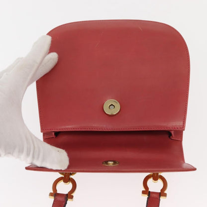 Salvatore Ferragamo Gancini Shoulder Bag Leather, PINK, LEATHER, Shoulder bag