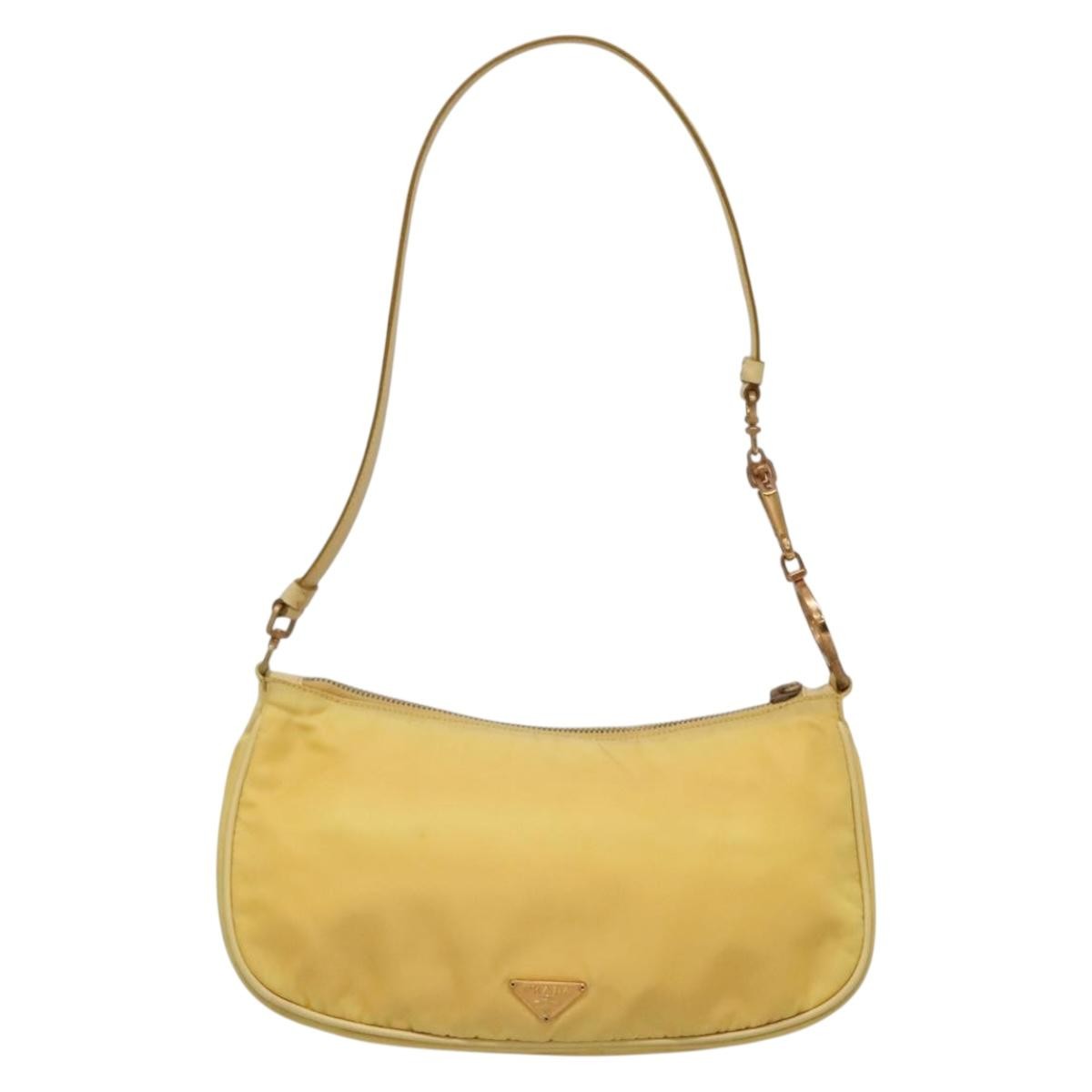 Prada Vintage Shoulder Bag Tessuto, YELLOW, NYLON, Shoulder bag
