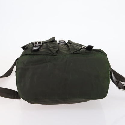 Prada Corsaire Backpack Embroidered Quilted Denim, KHAKI, NYLON, Backpack