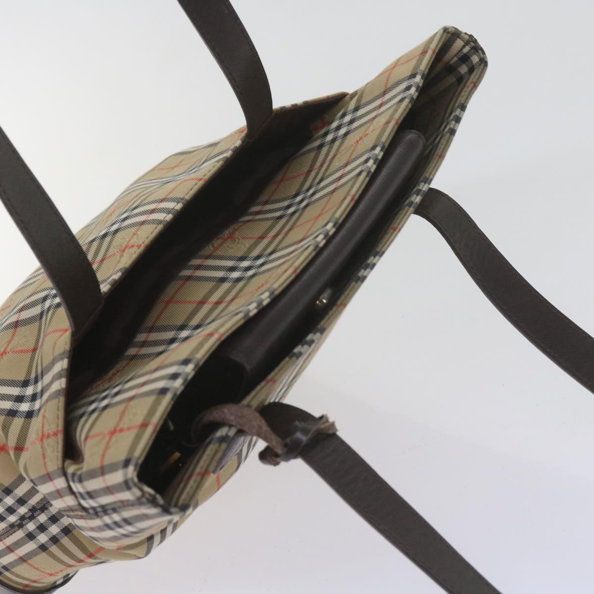 Burberry Nova Check Tote Leather, BEIGE, CANVAS, Tote bag