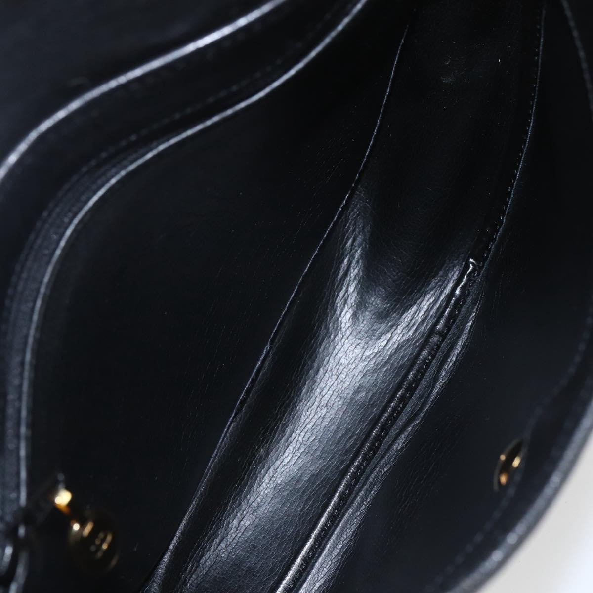 Christian Dior Vintage CD Flap Shoulder Bag Leather, BLACK, LEATHER, Shoulder bag