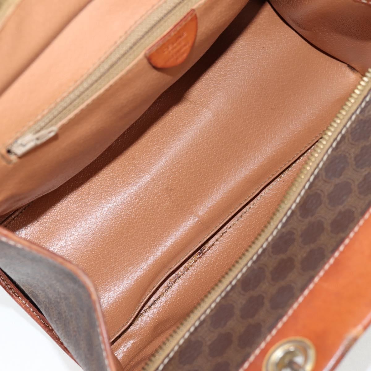 Celine Vintage Macadam Shoulder Bag Leather, BROWN, LEATHER, Shoulder bag