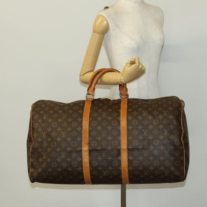 Louis Vuitton Keepall Bag Monogram Canvas, BROWN, CANVAS, Travel bag