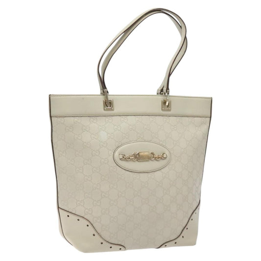 Gucci Punch Tote Guccissima Leather, WHITE, CANVAS, Tote bag