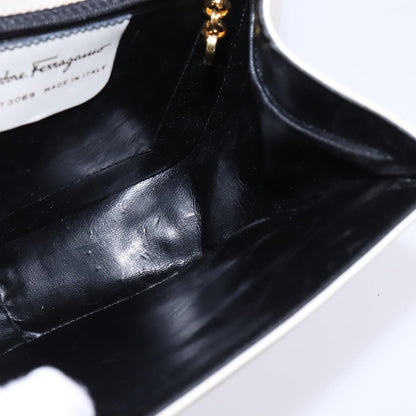 Salvatore Ferragamo Gancini handbag Leather, WHITE, LEATHER, Handbag